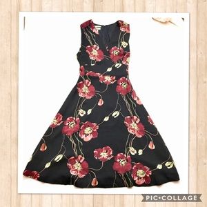 Tommy Bahama Black Sleeveless Floral Midi Dress 8